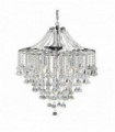 Dorchester ceiling light 5 transparent crystal chrome bulbs and pyramidal drops