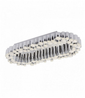Plafonnier en cristal darcy tubular led ovale chrome