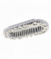 Darcy tubular led crystal ceiling light oval chrome