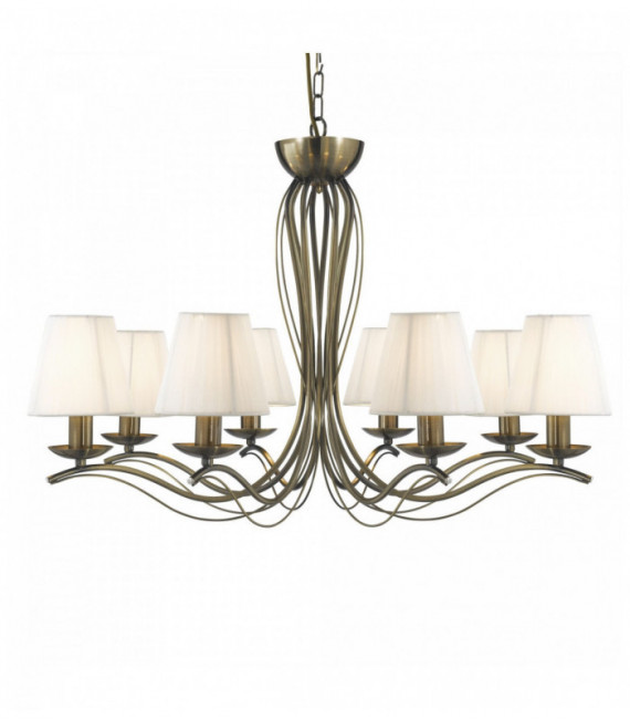 Andretti soffitto - paralume 8 in ottone anticato lampadine crema