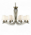 Andretti ceiling light - 8-bulb antique brass shade