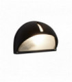 Led wall lamp outdoor & porch half-moon black frosted glass