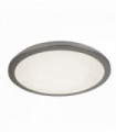 Plafonnier led dia 30cm chrome et cristal sable ip44