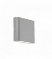 High / low led outdoor wall light - gray - transparent diffuser