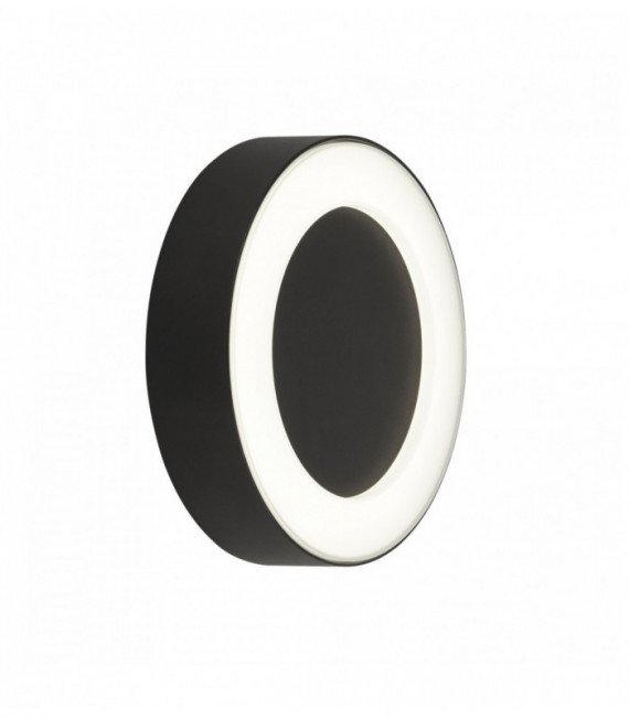 Outdoor riparo della parete di LED circolare - nero satinato con diffusore