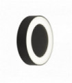 Applique murale d'extérieur à led circulaire - noire avec diffuseur givré