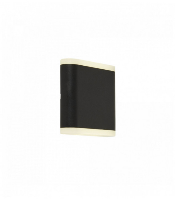 Aplique de pared exterior LED arriba / abajo - negro mate con difusor esmerilado