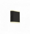 High / low led outdoor wall light - matt black with frosted diffuser