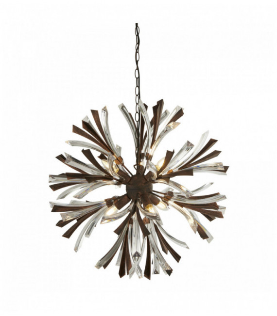 6-bulb pendant light bronze / transparent