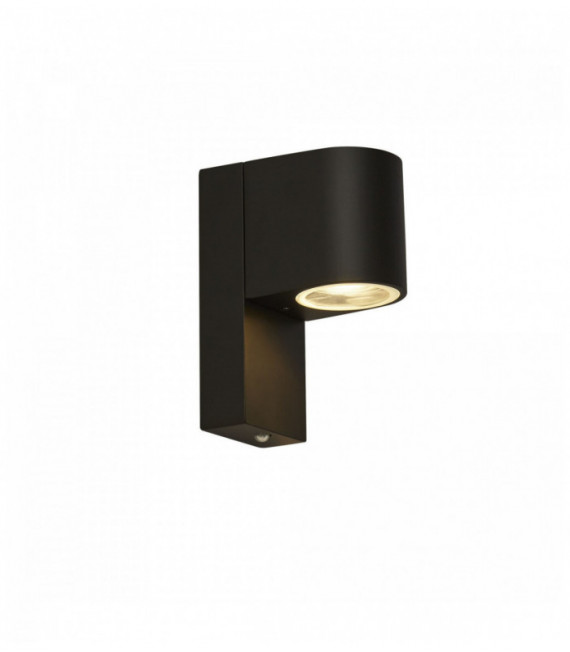 1-light outdoor wall light with dusk-to-dawn sensor, black