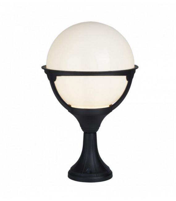 giardino lampione lanterna sfera nera 1 / ombra rotonda opale