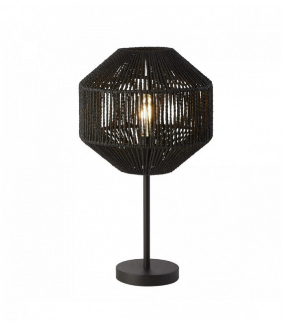 Lampe de table en osier 1 ampoule, osier noir