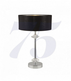New Orleans 1-light chrome table lamp with black shade / silver interior