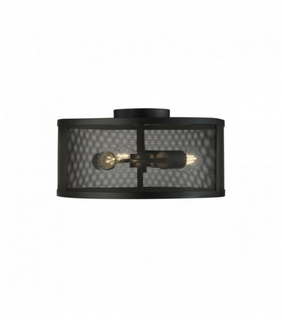 Ceiling mesh 3 matte schwarze Trommel Glühbirnen