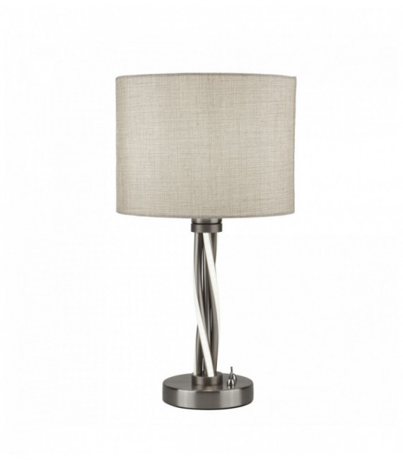 plata LED Vegas giro satén lámpara de mesa