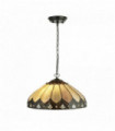 Suspension tiffany pearl 2 bulbs transparent / brown / purple