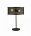 2-light matte black mesh table lamp