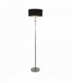 New orleans 1-bulb chrome floor lamp with black shade / silver interior