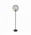 1-light finesse floor lamp with wavy bar - black with gold sockets