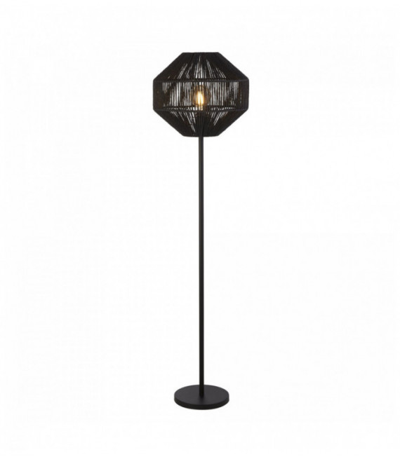 Wicker floor lamp 1 liter, black wicker