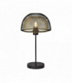 Lampe de table à double couche en nid d'abeille 1 ampoule - extérieur noir avec intérieur doré