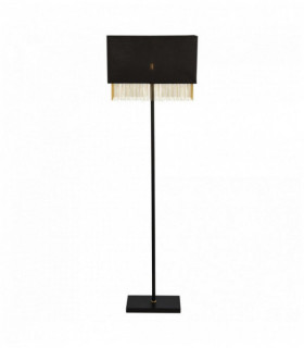 Lampada Fringe 1 lampadina - ombra nera con catena d'oro