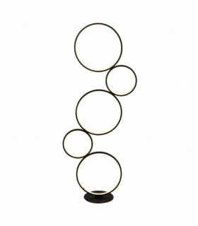 Circus floor lamp with 5 ring led bulbs, matt black