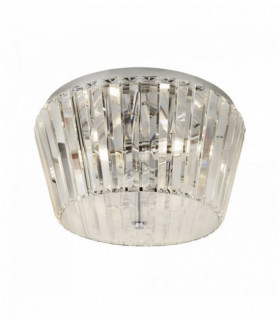 tiara de techo 3 bombillas chome con vidrio de cristal