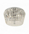 Plafonnier tiara 3 ampoules chome avec verre en cristal