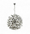 Suspension boucles 6 ampoules métal chromé