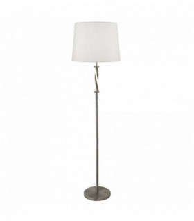 1 lampada vegas argento satinato bianco paralume avorio tela