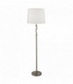 Floor lamp vegas 1 bulb satin silver white ivory burlap shade