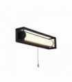 Chaplin rectangular led wall light, matt black - 400mm with pull switch