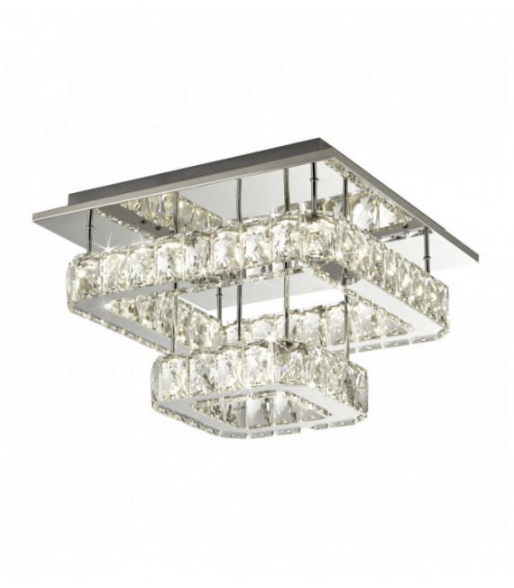 2-level led ceiling light with crystal glass - chrome