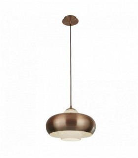 Suspension 1 Antique Copper Lampe mit Milchglas