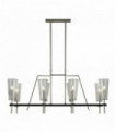 Suspension danika 8 ampoules argent satiné / détail noir