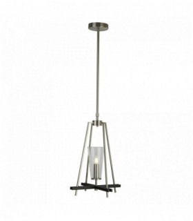 Suspension danika 1 Birne mit schwarzem Satinsilber Detail