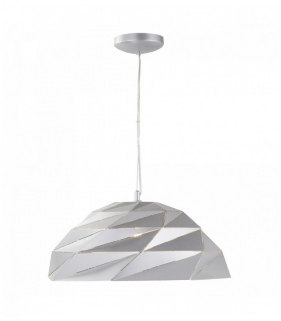 Origami dome pendant light metallic silver