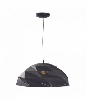 Suspension dôme origami noir sablé