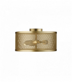 3-bulb mesh ceiling light in matt gold