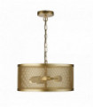Suspension tambour 3 ampoules résille or mat