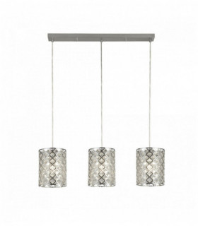 Tennessee pendant light 3 chrome bar bulbs with crystal glass