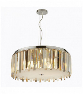 Sospensione 5 clarissa cromo lampadine trasparente