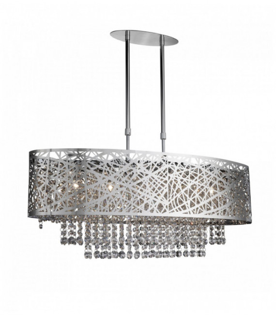 soffitto mica 5 fiale semi-ovale gocce di cristallo soffitto