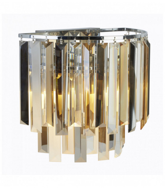 Applique murale clarissa chrome à 2 ampoules avec verre