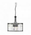 Victoria drum pendant light 5 lights matt black with crystal glass