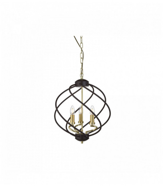Sospensione flusso 3 lampadine. oro nero