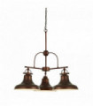 Suspension industriel dallas 3 ampoules brun antique