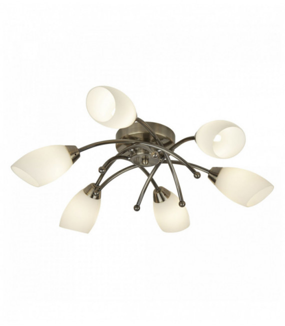 opera soffitto 6 ottone lampade con vetro opale