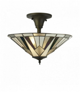 Techo Gatsby Tiffany bronce / negro / transparente / blanco / multi